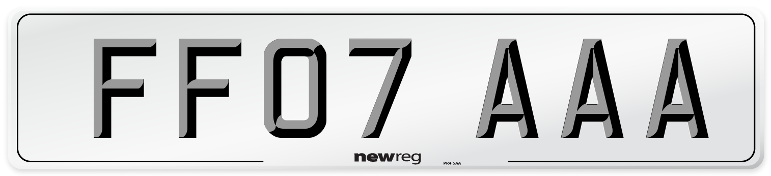 FF07 AAA Number Plate from New Reg